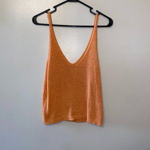 Forever 21 | Pale Orange Knit Low V-Neck Tank